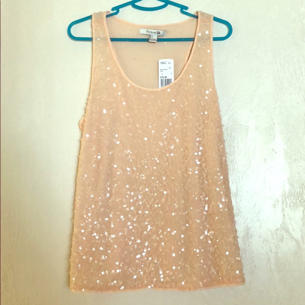 NWT Light Pink Sequin Tank by Forever 21